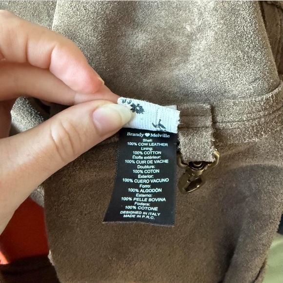 Brandy Melville Brown Suede Slouchy Hobo Tote Bag Purse - Picture 6 of 6